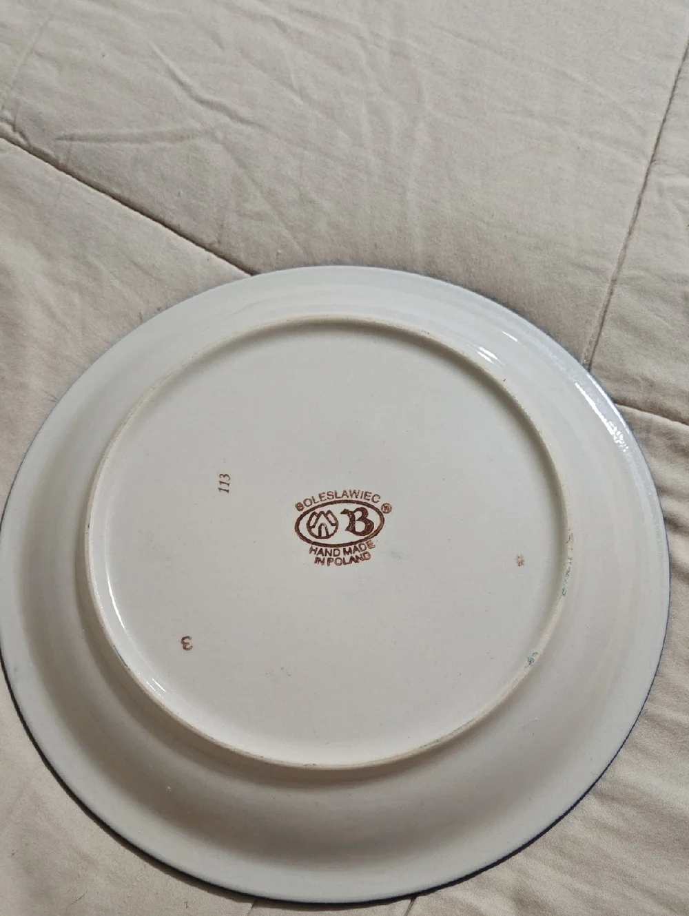 Polish Pottery Boleslawiec Christmas Holly & Bow Dinner Plate 10.75 Inches